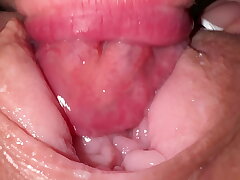 #Hot pussy eating and close up mammary fuck with roommate in pajamas#