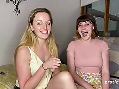 Girly-girl Duo Have fun in the Library