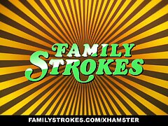 FamilyStrokes - Cherry Teen Learns To Inhale Man meat From Step Mummy