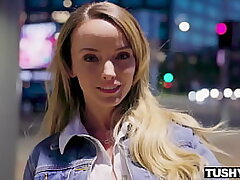 TUSHY RAW Smallish Light-haired Pristine’s tiny donk gets fucked hard