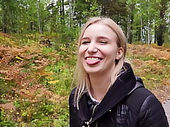 Walking with my step-sister in the woods park. Sex blog, Live video. - Point of view