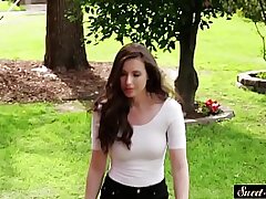 Taboo teen gets plowed and covered in cum