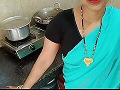 Freshly married housewife was chatting with spouse and getting fuck with step-brother in kitchen in rear end fashion dirty hindi audio
