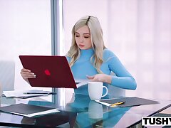 TUSHY She finally has a reason to be gaped at work