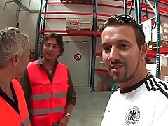 Warehouse employees tear up the assistant - awesome clip mega