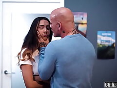 Stepdad humping his bratty stepdaughter