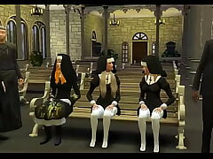 Vicious Religion of Catholic Parents Trick and Fuck the Fresh Guiltless Nuns teaching them the consequences of sin In The Temple Three dimensional Porn Hentai