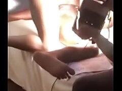 Running a train on a street chick