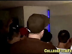 Beautiful blondie gets fucked in a school party