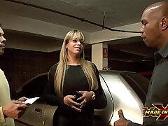 Hot businesswoman with no currency paid for parking providing her butt to security guards - Angel Lima - Total scene on Crimson