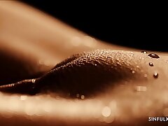 Astounding threesome close up sex