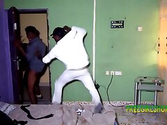 Husband caught his wife having sex with the security.