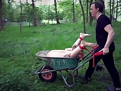 Restrain bondage superslut pent up in ropes sobs in relentless foray subjugation