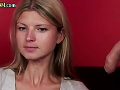 CFNM domme lures couple into cocksucking three