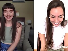 Unexperienced Lesbian Girls Jerking On a Call