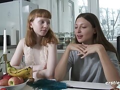Ersties: Unexperienced Lesbo Duo Have fun With Ice