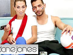 Dane Jones French Cougar Megane Lopez deepthroat and internal ejaculation on meaty manhood