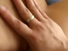 Super-naughty ash-blonde takes jism