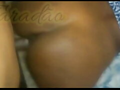 In the ebony girl's snatch and butt