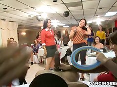 Huge Dick Masculine Strippers and a Fluffy Dancing Cub Entertaining Damsels