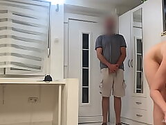 I faced delivery dude naked. He did not want to go away.