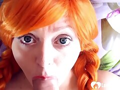 I beat her in her favourite game so I got to face nail her.
