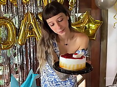 THE BEST B-day SURPRISE a real cock providing me until my booty is packed with milk - SPOILER