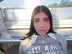 I caught a horny Colombian girl on the cord camper