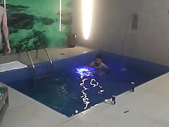 Three way with friends in the hotel pool Part 3