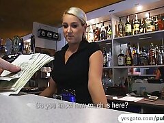 Super gorgeous Lenka gets boned in club and receives sticky facial cumshot