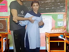 Virgin school damsel first-ever time sex with her teacher, student and lecturer sex