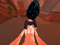 Point of view Fubuki Tatsumaki demonstrates me her butt so I don't stop until I cram her with cum