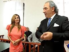 These stunning cocksluts get poked in front of the judge in court