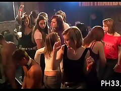 Leaking cunny on the dance floor