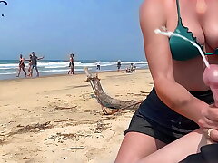 Cougar milks me off in front of everyone. Public ejaculation.