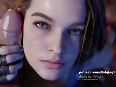 Jill Valentine - horny hand job facial cumshot