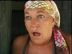 Elder woman smashed in the farm of shame!