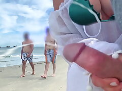 Crazy milf drains me off in front of passersby