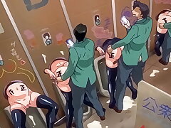 Hentai - College Public Shower Fuck-Holes [Subtitled]