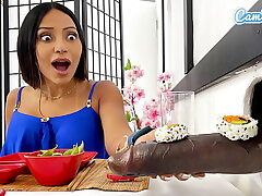 Large Tit Lesbo Mummies Sushi Glory Fuckhole Experience - Big black cock Blowjob and Cute Chinese Nubile