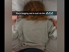 Hotwife School Gf Pounded On Snapchat to Pay Debt - Cucked And Spunked On