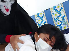 Damn darkness stalks me on Halloween! A terrifying dark entity chases me and traps me to do cursed and inappropriate things. Painful but tasty anal sex.