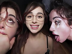 Addicted To Jizz - Chesty Whore Licks The Floor