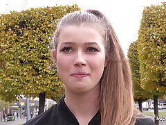 GERMAN SCOUT - Towheaded GIRL (18) OLIVIA SPARKLE PICKUP AND ROUGH Nail AT MODEL CASTING