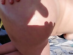 Step-mom and daughter showing off in public in the garden, sunbathing. Comment if you want videos!!!!!