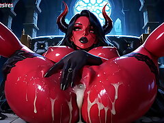 Demon Dame Ravaged And Facialized ~ AI-Generated