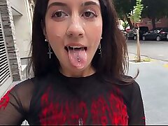 Can you Cum on my Face on Very first Date? - Public Cumwalk on Street