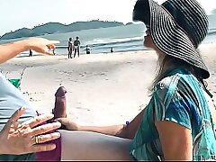 Stop sucking my dick, they're looking at us! Blowjob and assfuck in front of everyone