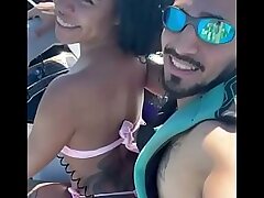 POV: Naughty youthfull woman, left her spouse on the beach and had bang-out with the professor on the jet ski with everyone watching.