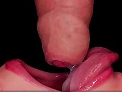 ASMR &vert; BLOWJOB - Guzzle - Super hot Jaws Deepthroats BIG Sausage - TONGUE & Jizz shot - Guzzles Spunk - Gulps Spunk - CLOSE UP - Point of view